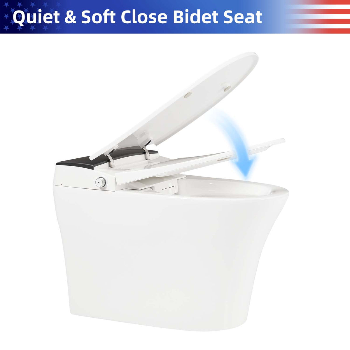 Rainlex Smart One Piece Toilet with Heated Seat, Automatic Flush, Foot Sensor, Tankless Design, Night Light & Soft Close Lid(T70)