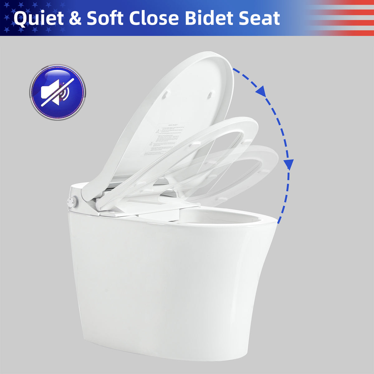 Rainlex Smart One Piece Toilet with Heated Seat, Dual Flush 1.0/1.28 GPF, Auto Flush, Foot Sensor, Night Light & Knob Control(T71)