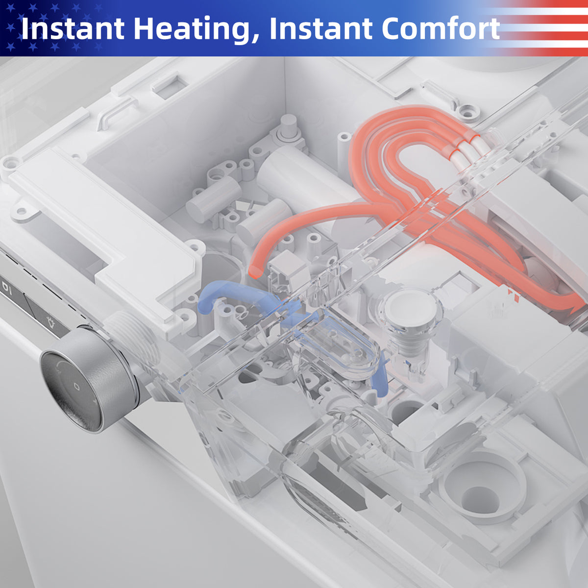 Rainlex Tankless Smart Bidet Toilet with Auto Open Lid, Heated Seat, Warm Water Wash, Dryer, Foot Sensor & Remote Control(T74)