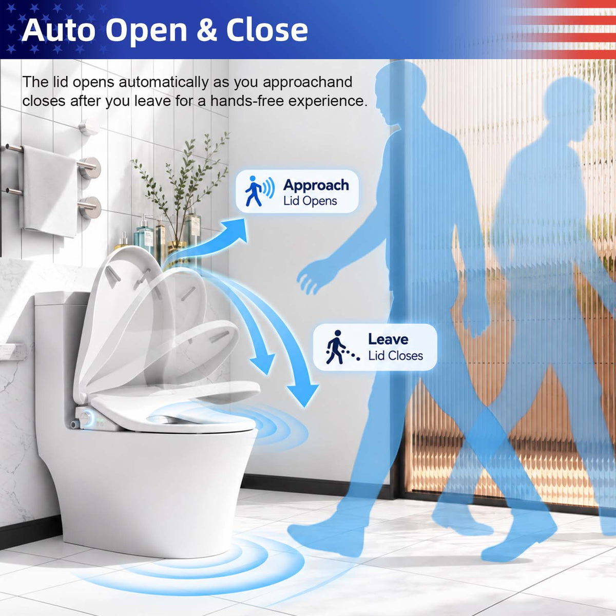 Rainlex Smart Bidet Toilet Seat with Auto Lid Opening, Heated Seat, Warm Water Wash & Remote Control