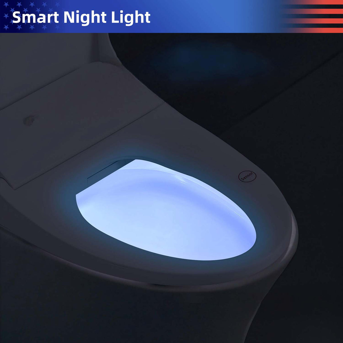 Smart Bidet Toilet Seat with Heated Seat, Adjustable Water Temperature & Pressure, Self-Cleaning Nozzle, Night Light
