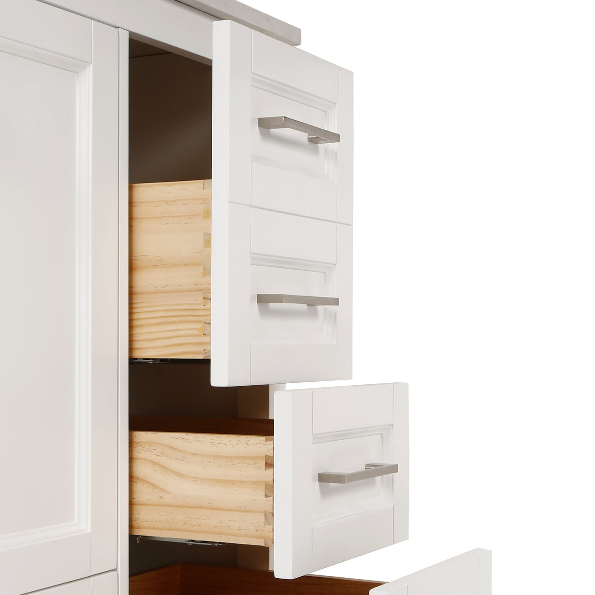 RAINLEX 36 in. Freestanding Bathroom Vanity with Natural Marble Top