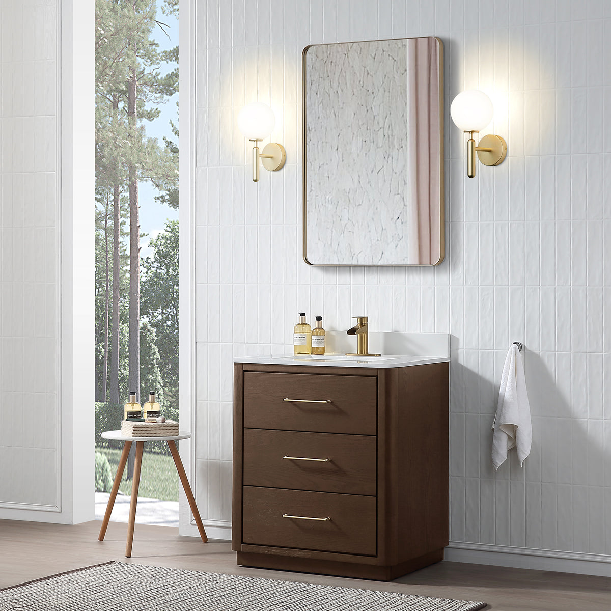 RAINLEX Freestanding Single Bathroom Vanity with Quartz Top (V04)