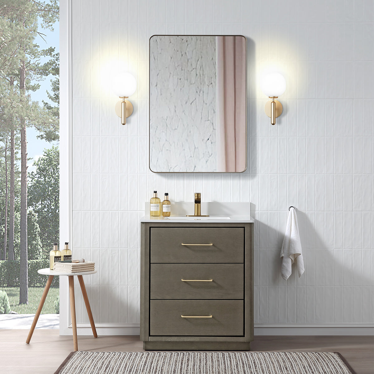 RAINLEX Freestanding Single Bathroom Vanity with Quartz Top (V04)