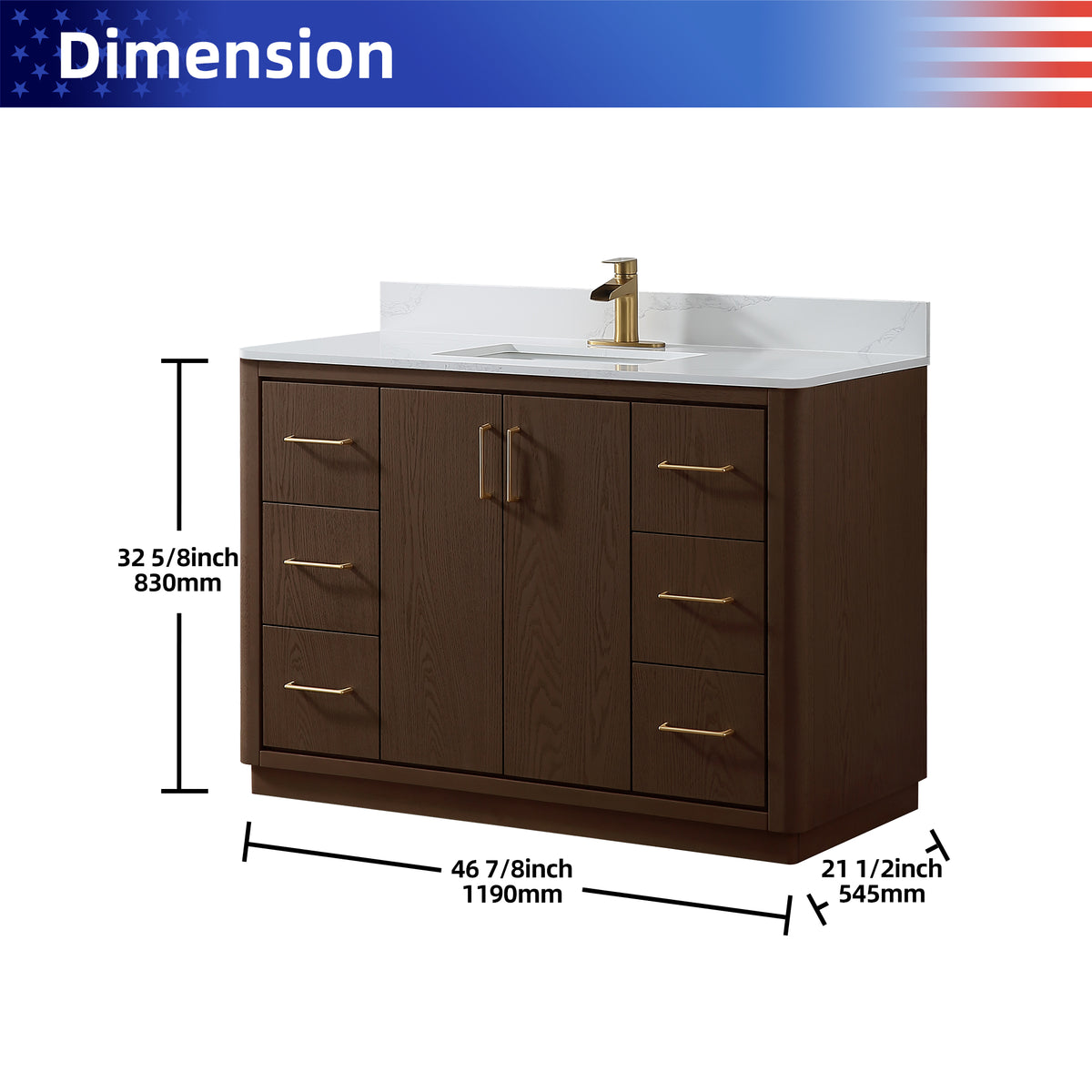 RAINLEX Freestanding Single Bathroom Vanity with Quartz Top (V04)
