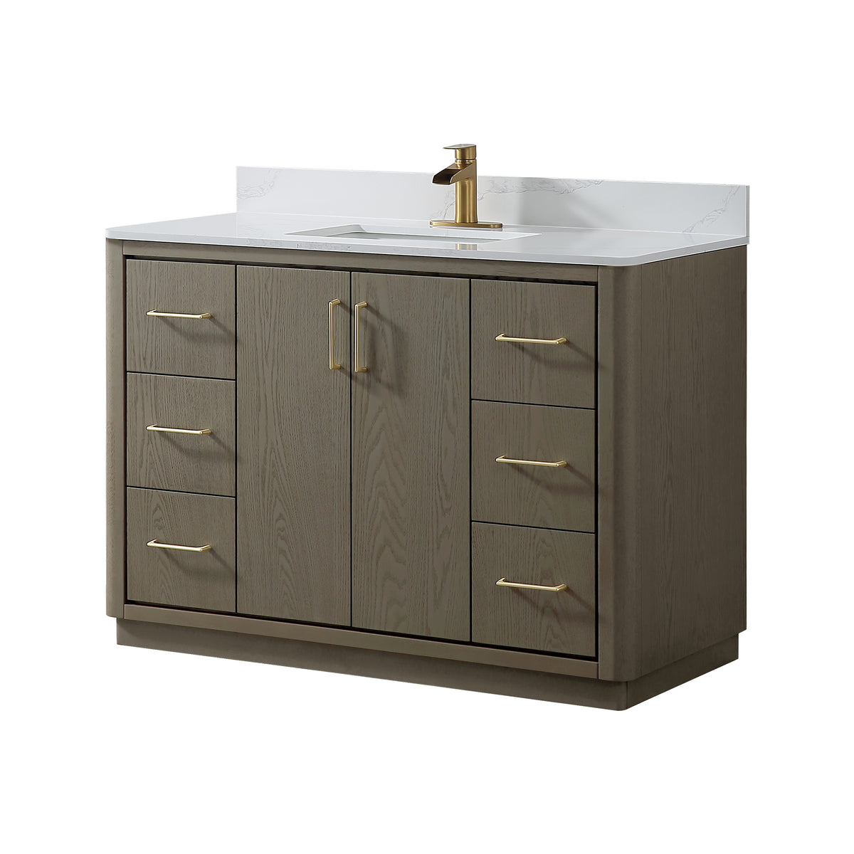 RAINLEX Freestanding Single Bathroom Vanity with Quartz Top (V04)