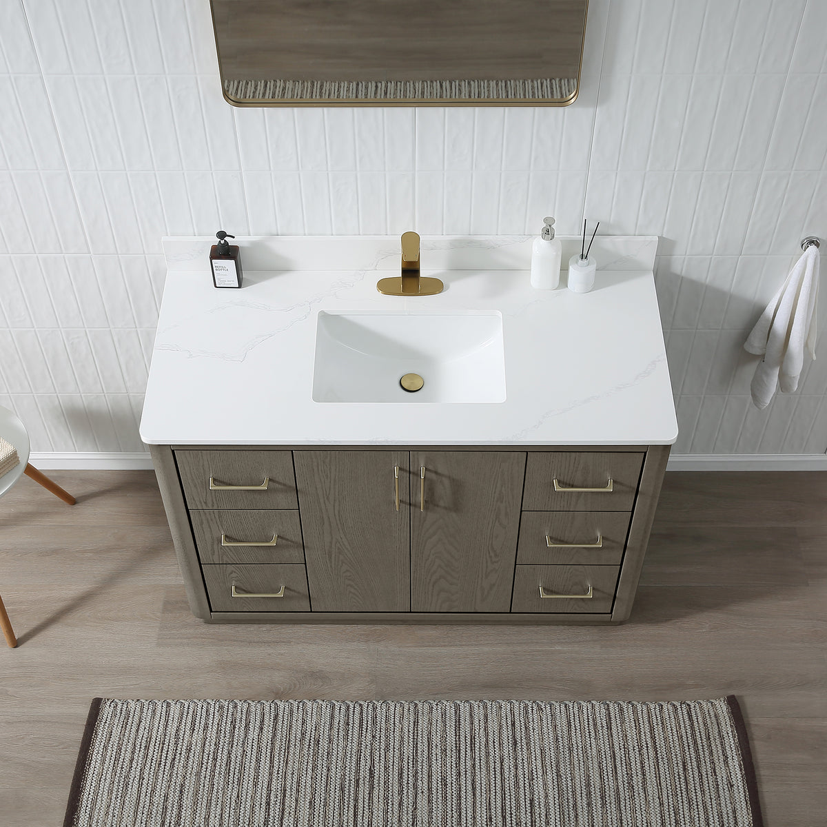RAINLEX Freestanding Single Bathroom Vanity with Quartz Top (V04)