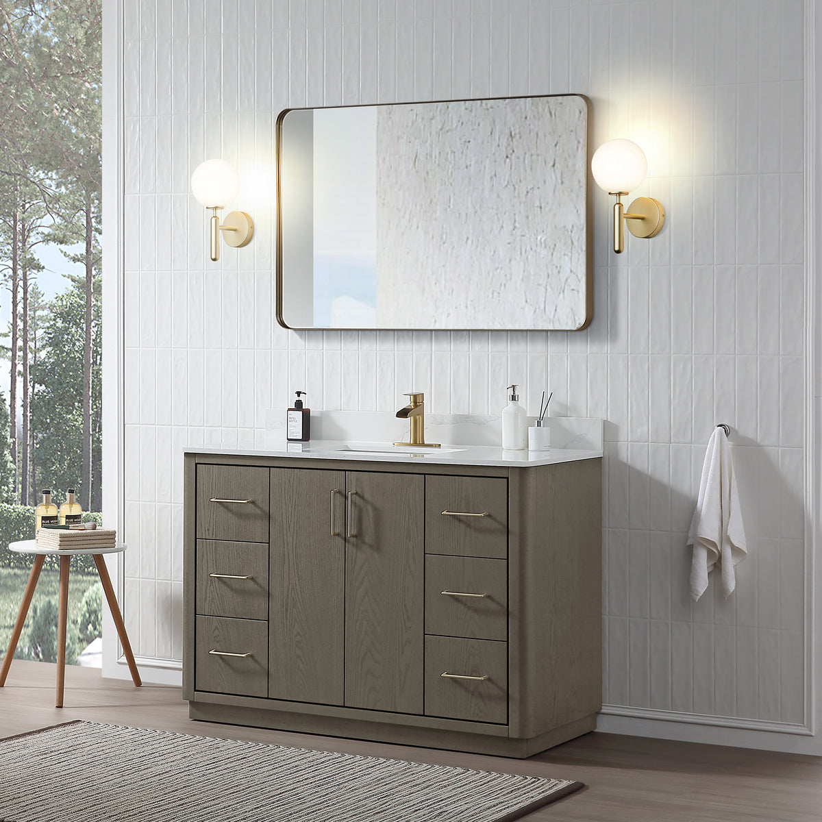 RAINLEX Freestanding Single Bathroom Vanity with Quartz Top (V04)