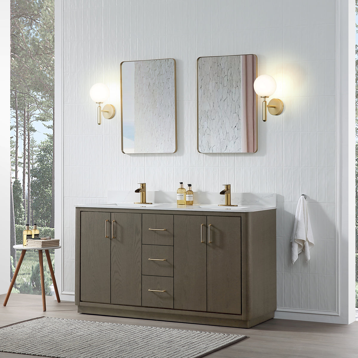 RAINLEX Freestanding Single Bathroom Vanity with Quartz Top (V04)