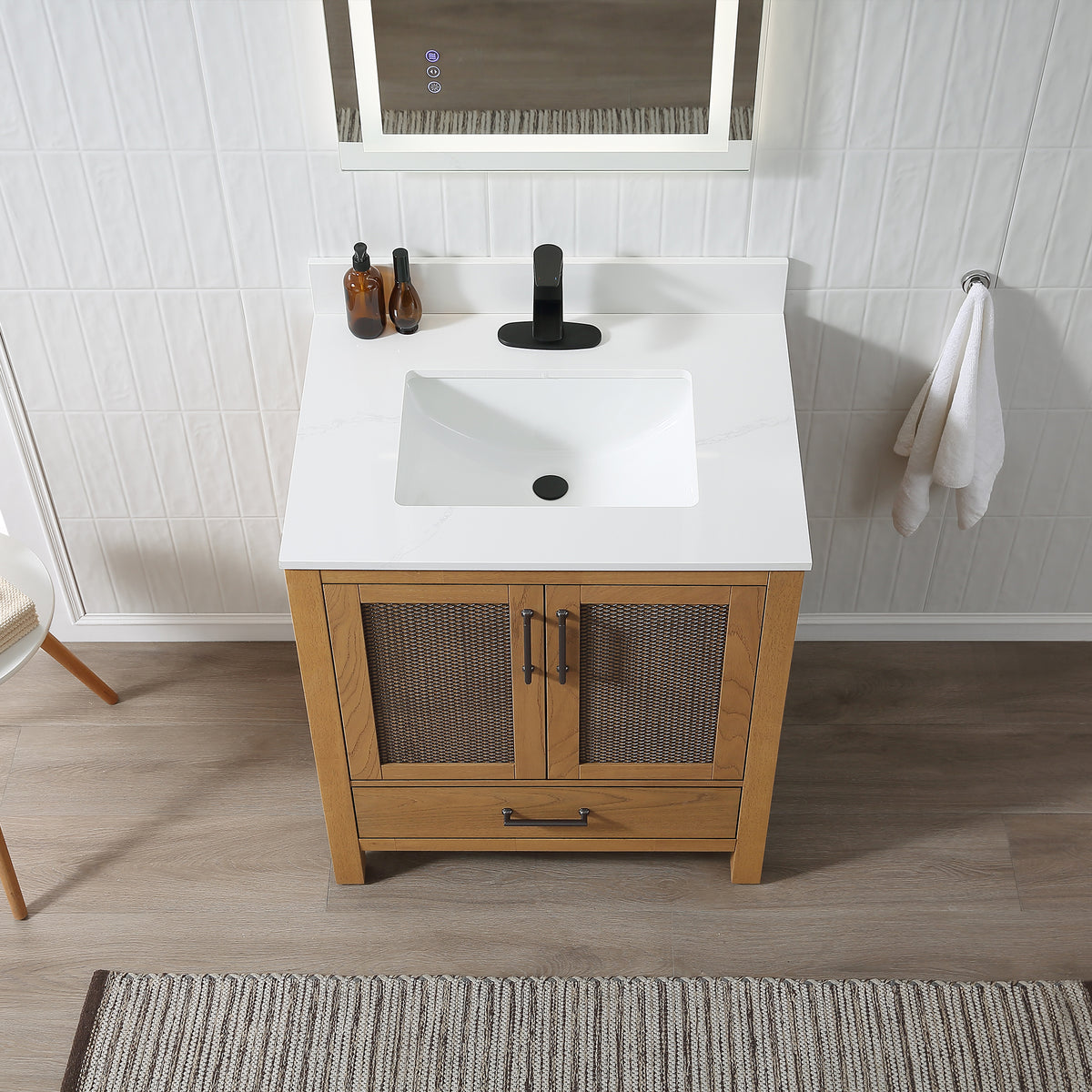RAINLEX Freestanding Single Bathroom Vanity with Quartz Top