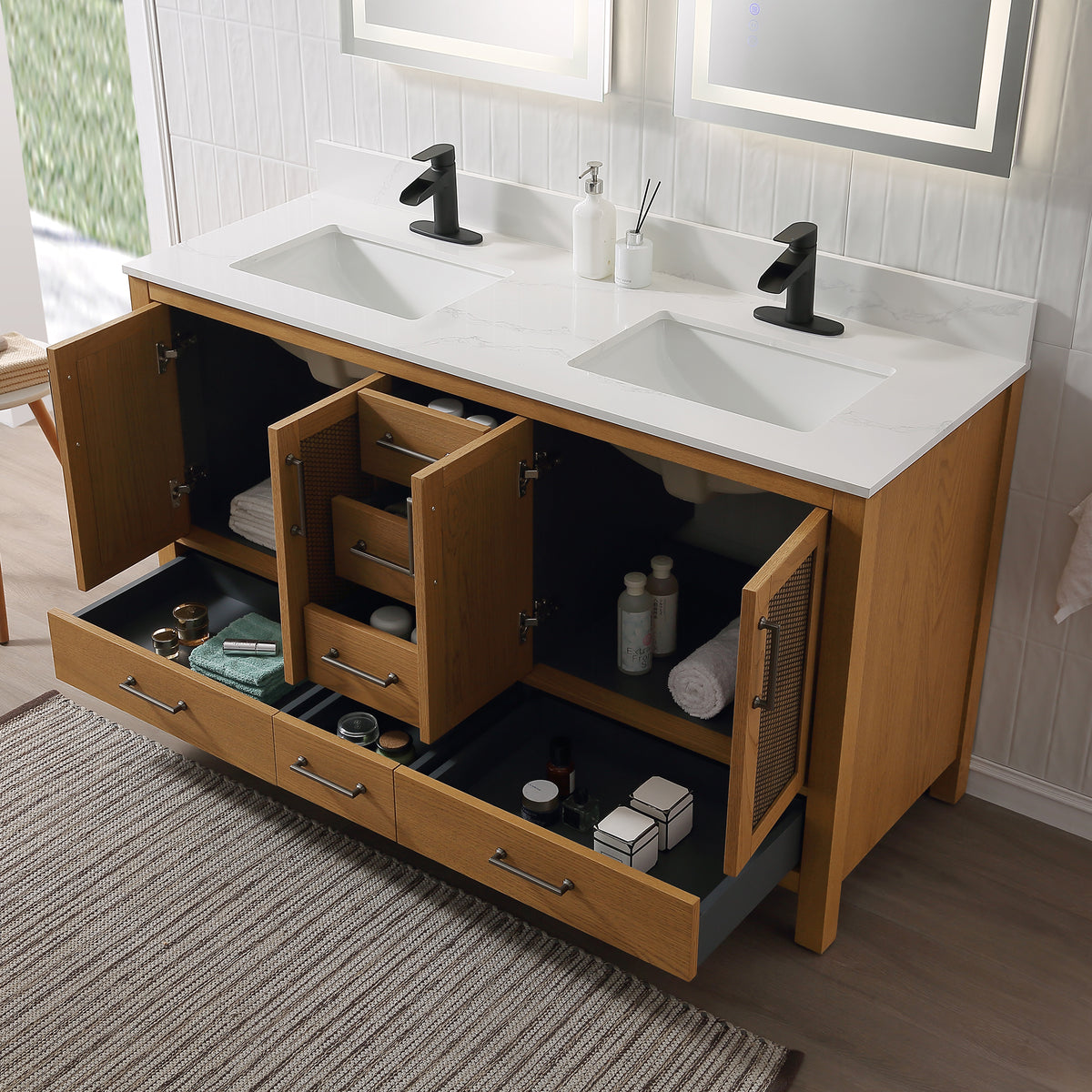 RAINLEX Freestanding Single Bathroom Vanity with Quartz Top
