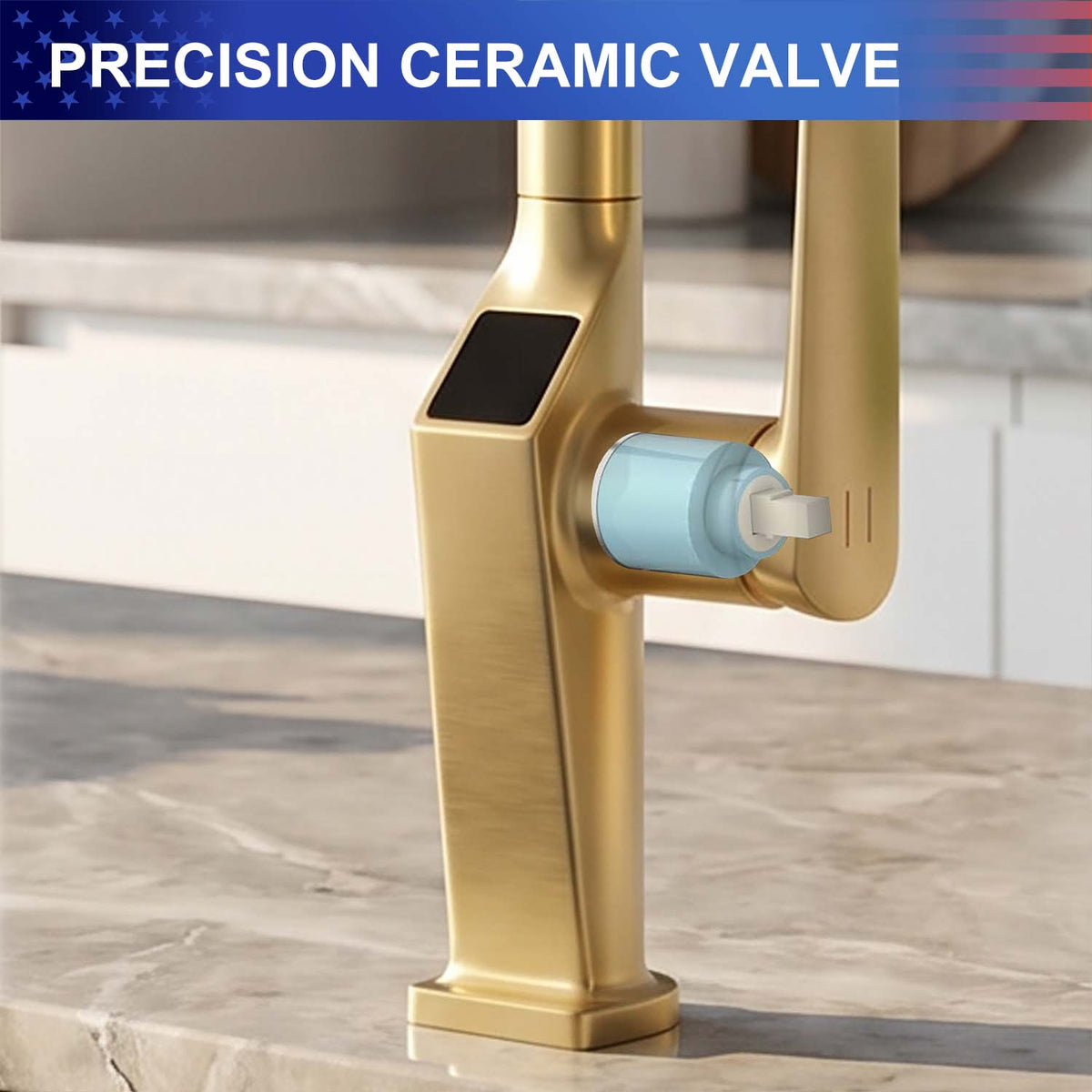 Touchless Kitchen Faucet with LED Temperature Display, Motion Sensor, 3-Function Pull-Out Sprayer and 360° Swivel Spout