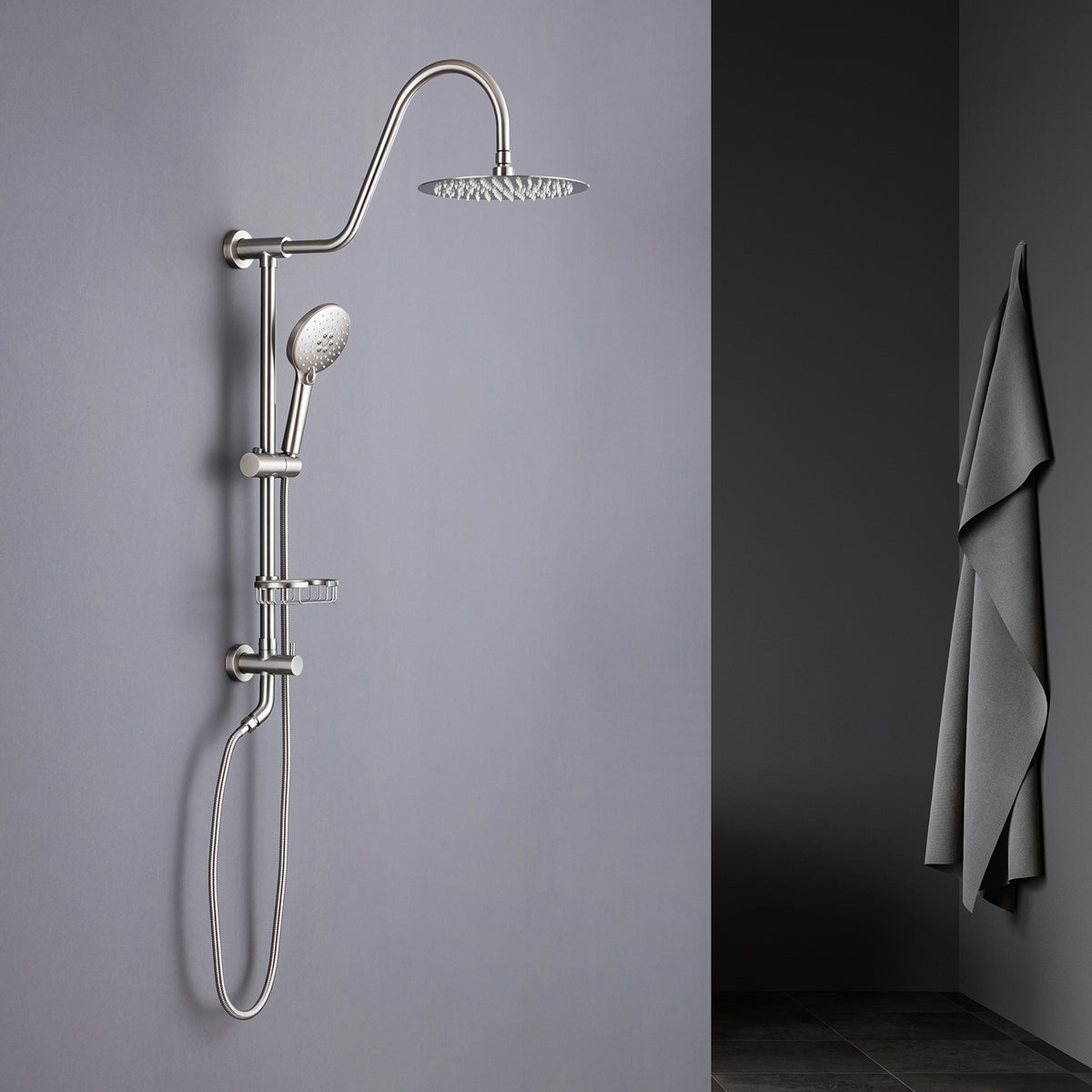 Shower System with Rain Shower Head and Handheld Shower (S2001