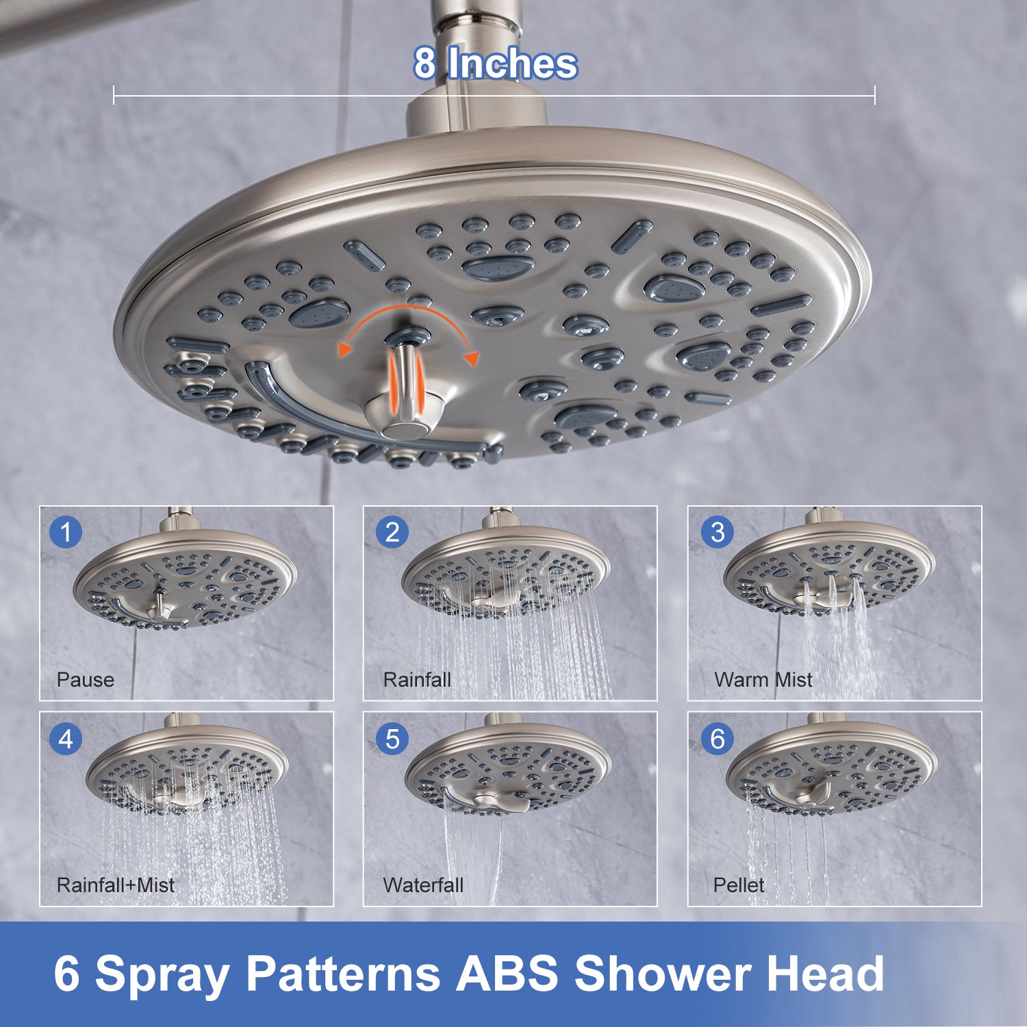 Shower System with Rain Shower Head and Handheld Shower (S2003)