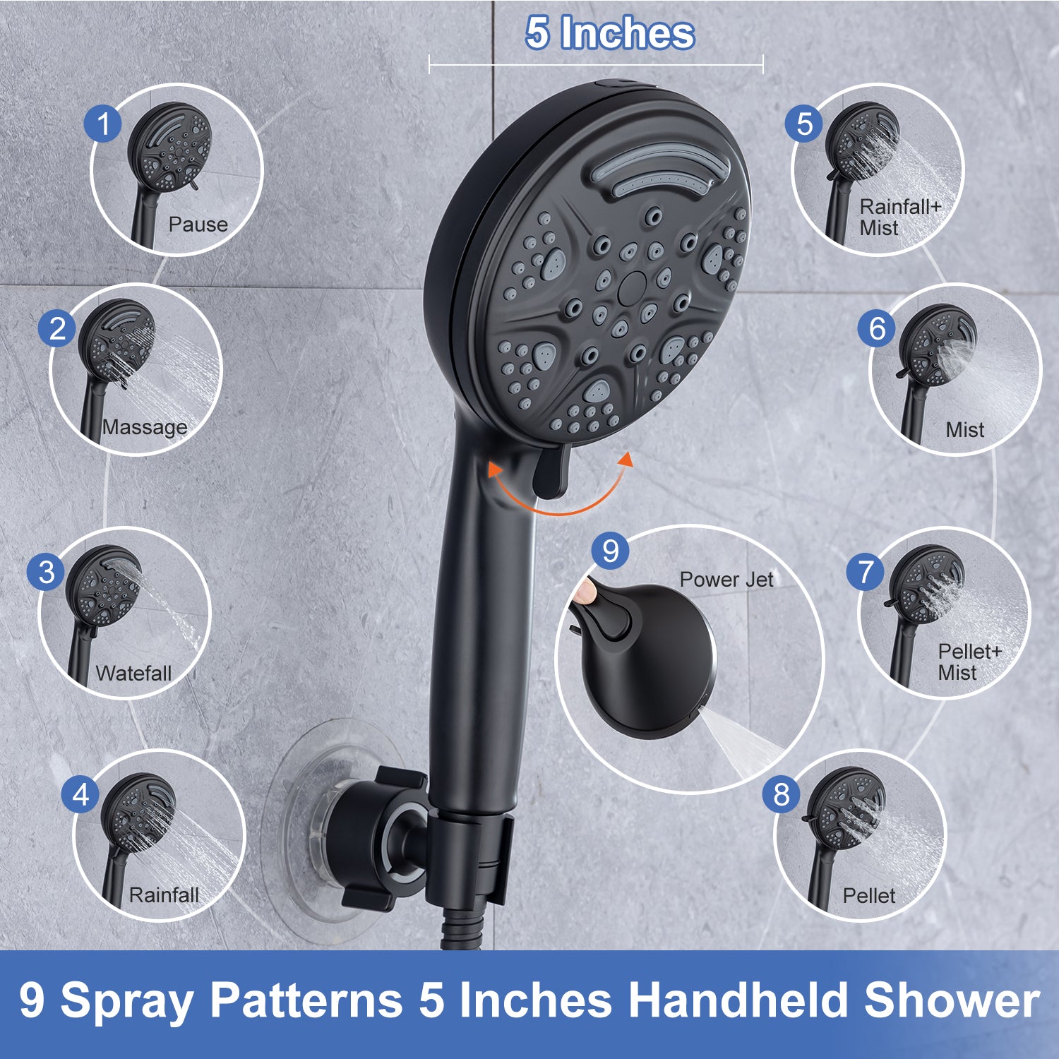 Shower System with Rain Shower Head and Handheld Shower (S2003)