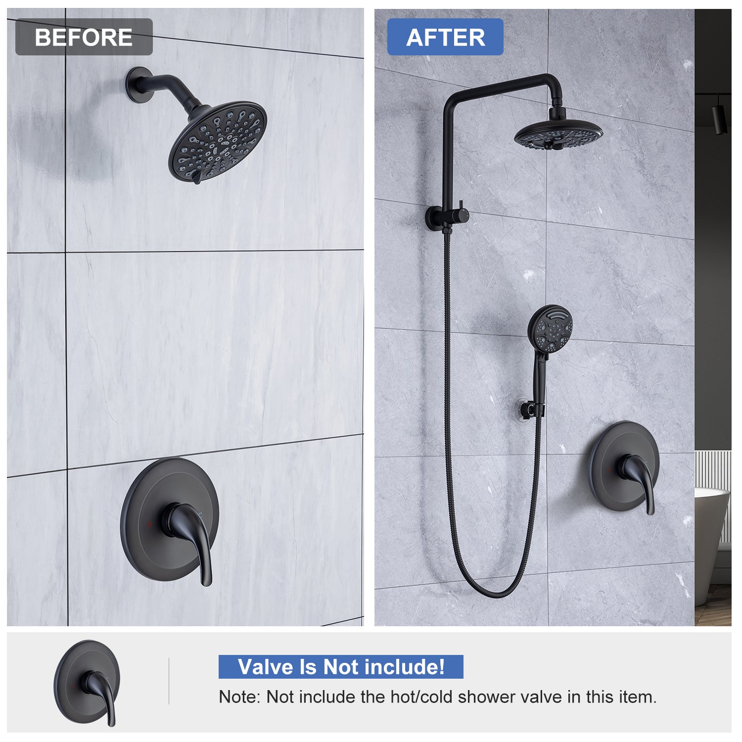 Shower System with Rain Shower Head and Handheld Shower (S2003)