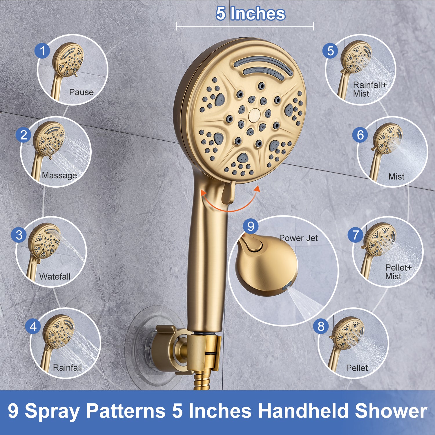 Shower System with Rain Shower Head and Handheld Shower (S2003)