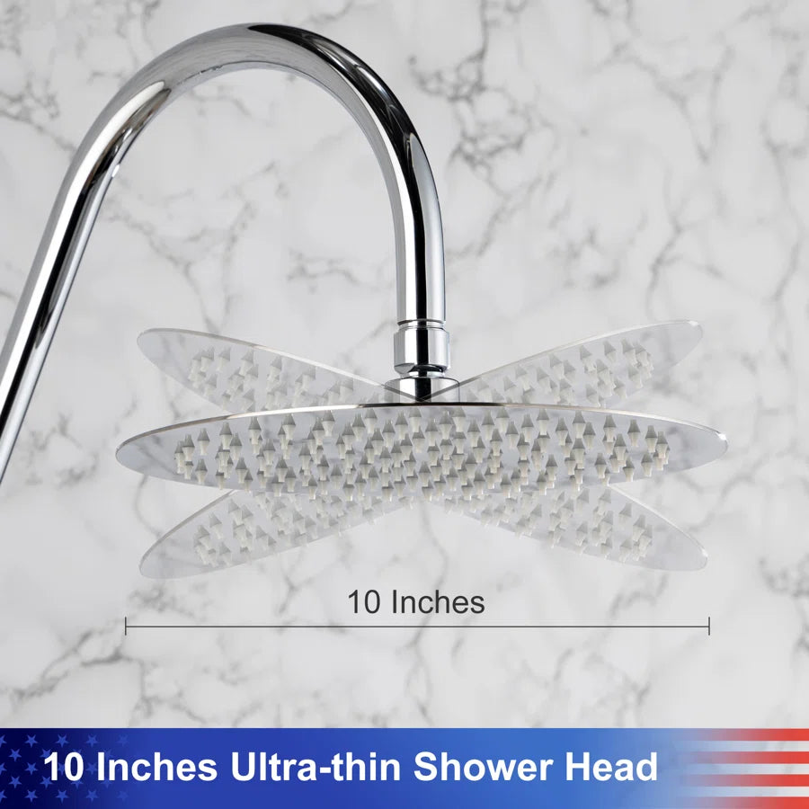 RAINLEX Shower System with Rain Shower Head, Handheld Shower and Tub Spout