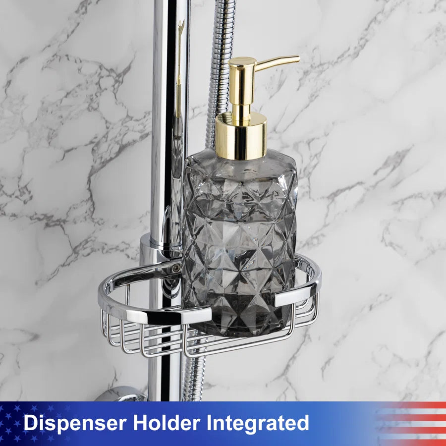 RAINLEX Shower System with Rain Shower Head, Handheld Shower and Tub Spout