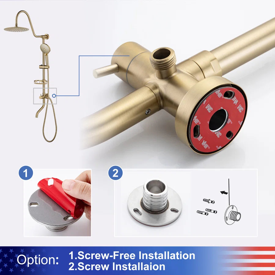 RAINLEX Shower System with Rain Shower Head, Handheld Shower and Tub Spout