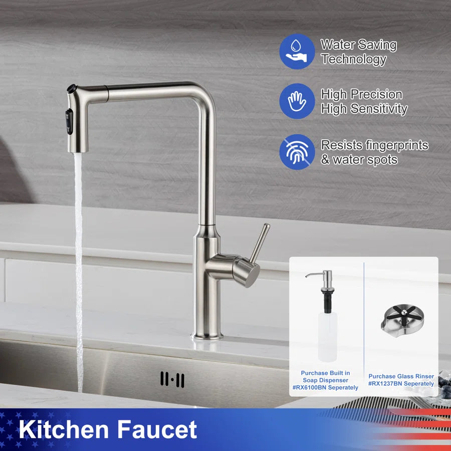 Single-Handle Pull-Down Kitchen Faucet (S6013)