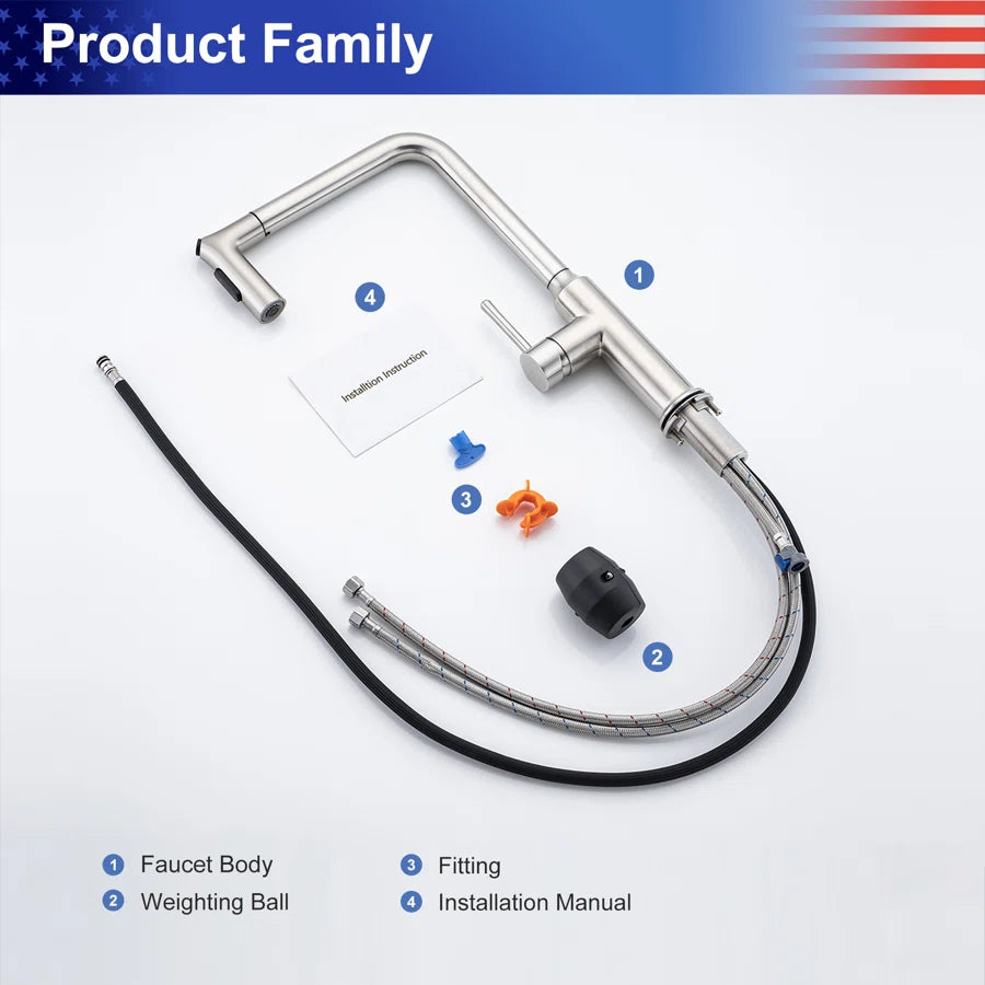 Single-Handle Pull-Down Kitchen Faucet (S6013)
