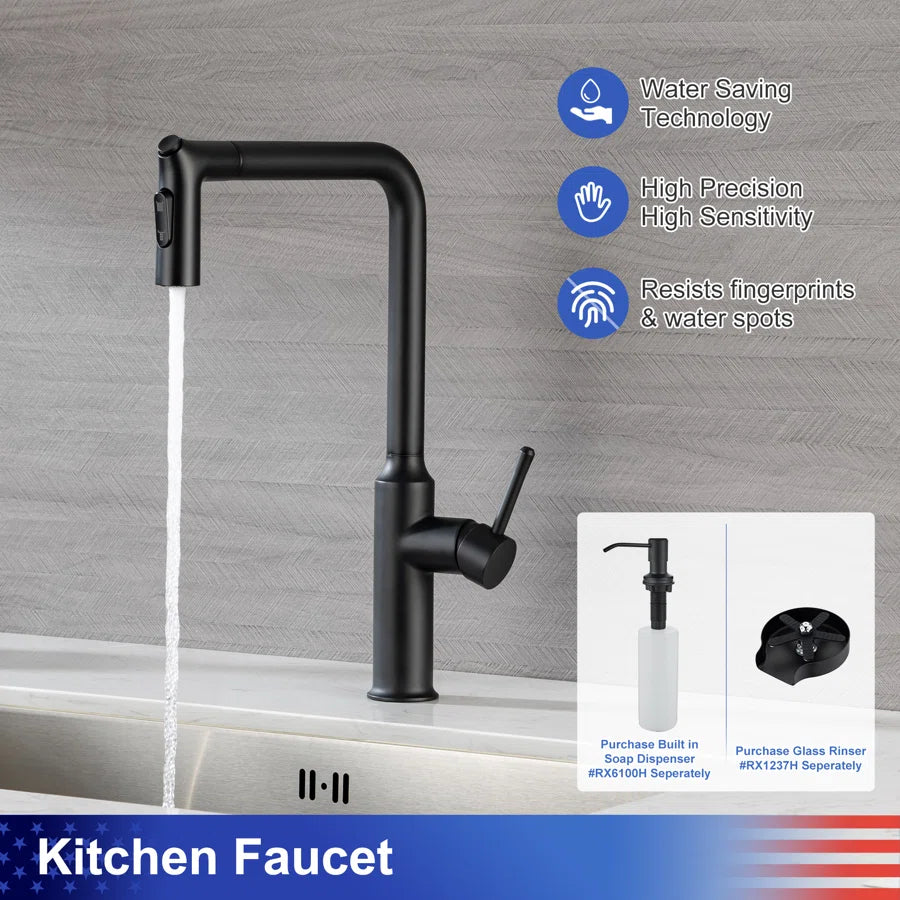 Single-Handle Pull-Down Kitchen Faucet (S6013)