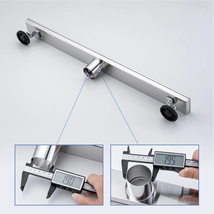 28" Linear Grid Shower Drain, Chrome