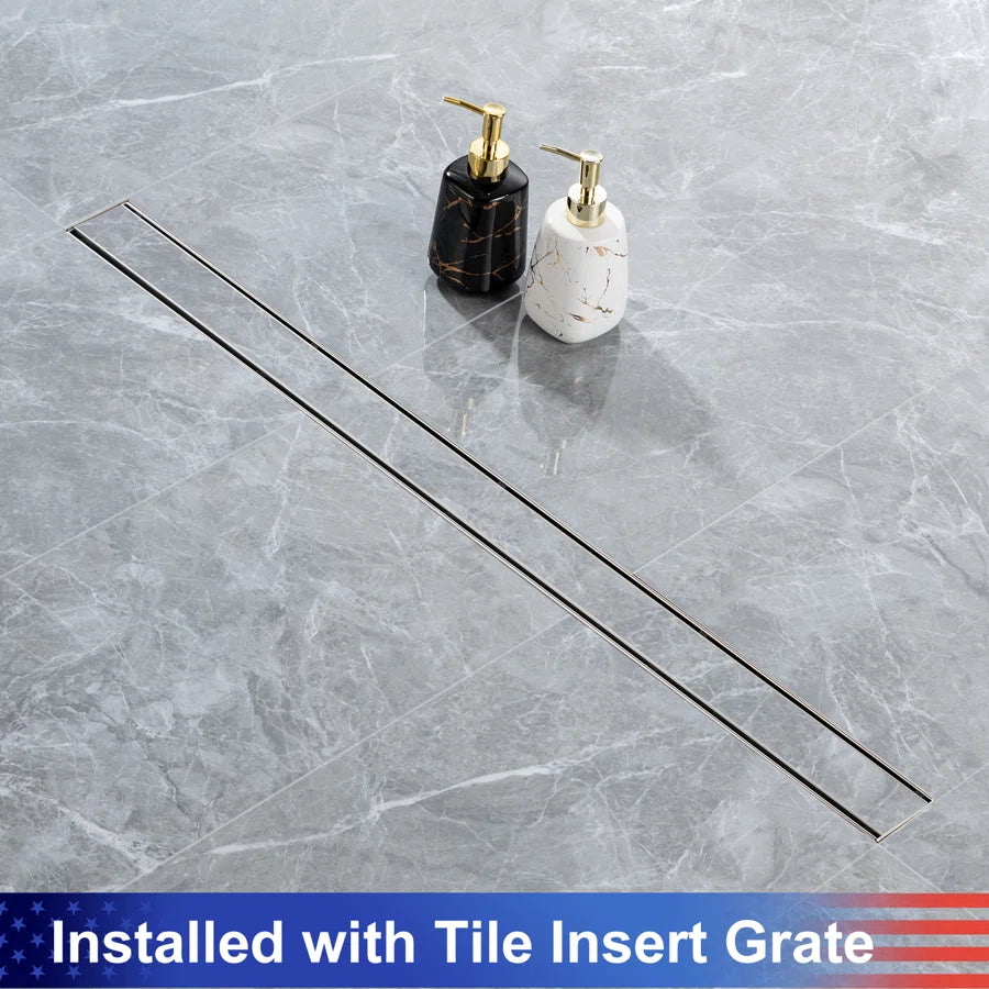 RAINLEX 36 in. Linear Grid Shower Drain in Chrome