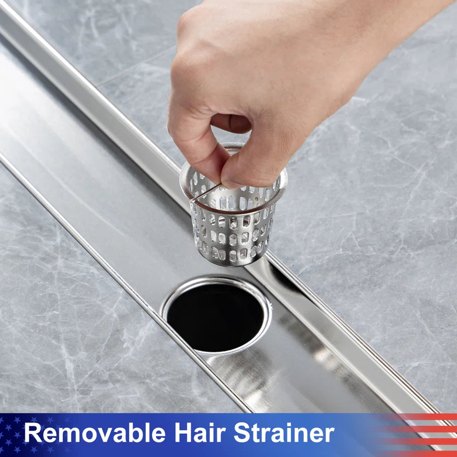 RAINLEX 36 in. Linear Grid Shower Drain in Chrome