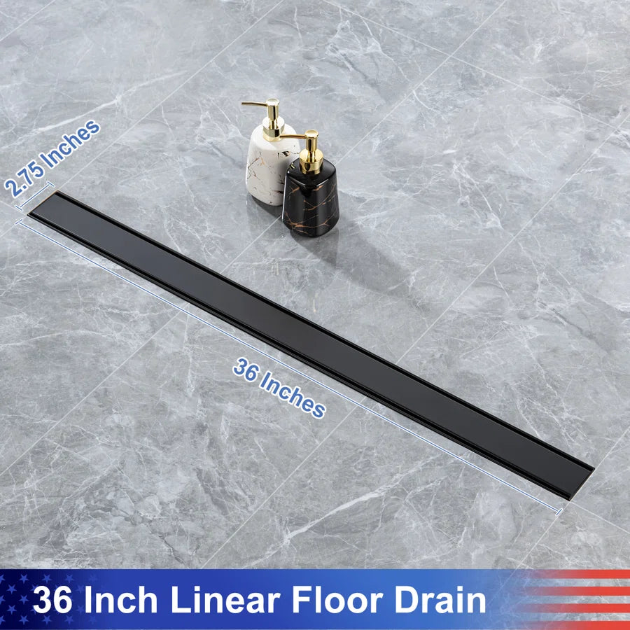 RAINLEX 36 in. Linear Grid Shower Drain in Chrome