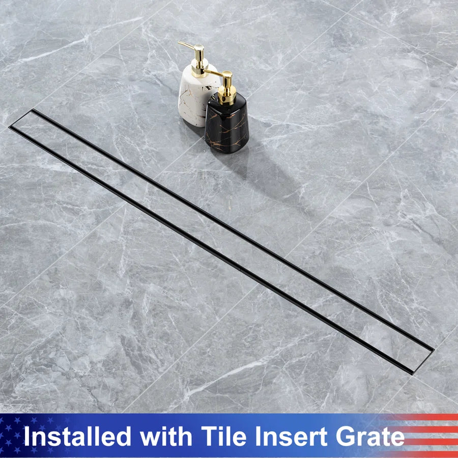 RAINLEX 36 in. Linear Grid Shower Drain in Chrome