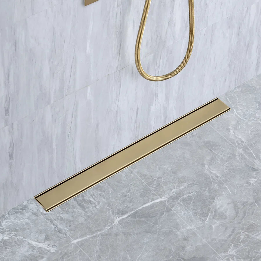28" Linear Grid Shower Drain, Chrome