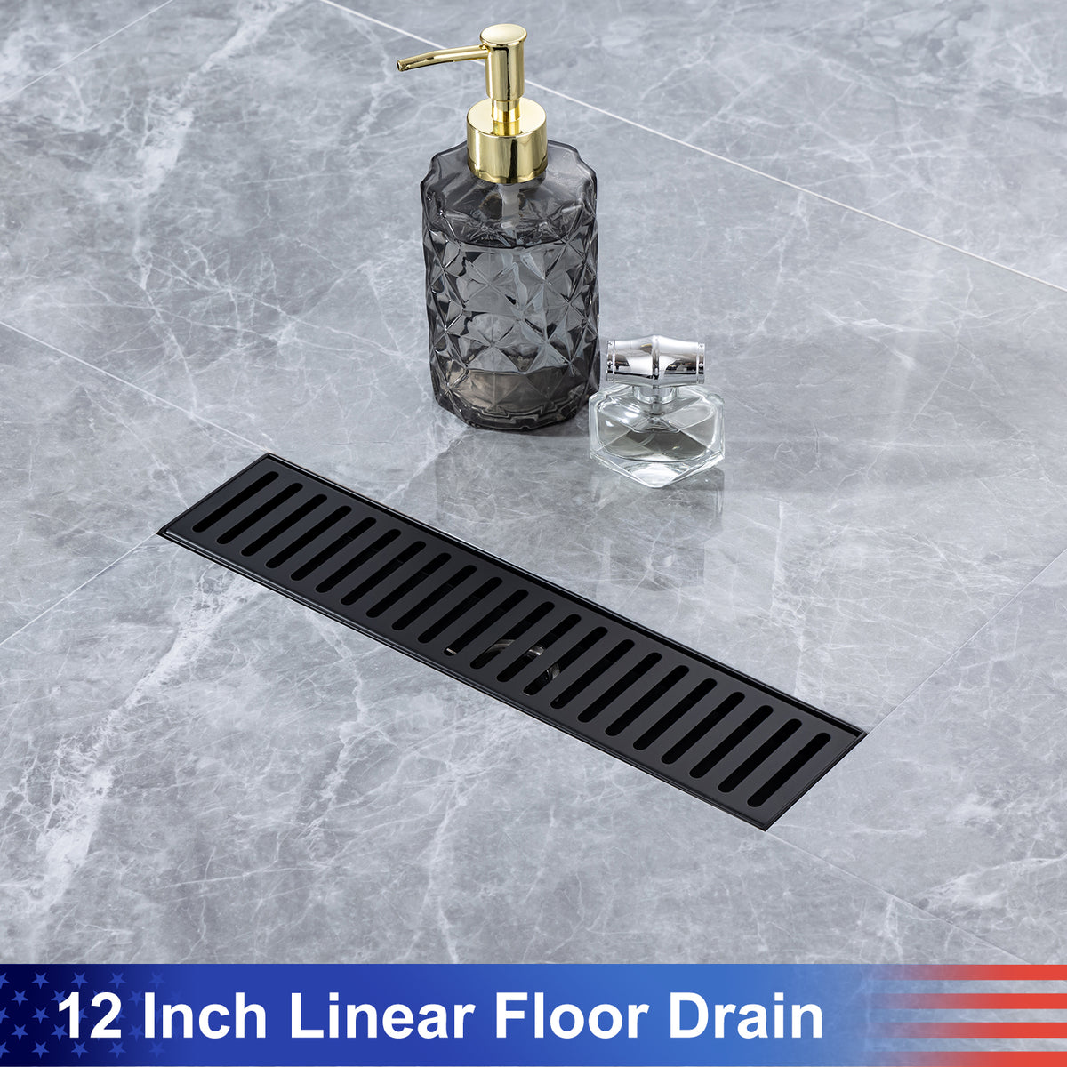 Drain de douche à grille linéaire de 12 po de largeur RX7002-12