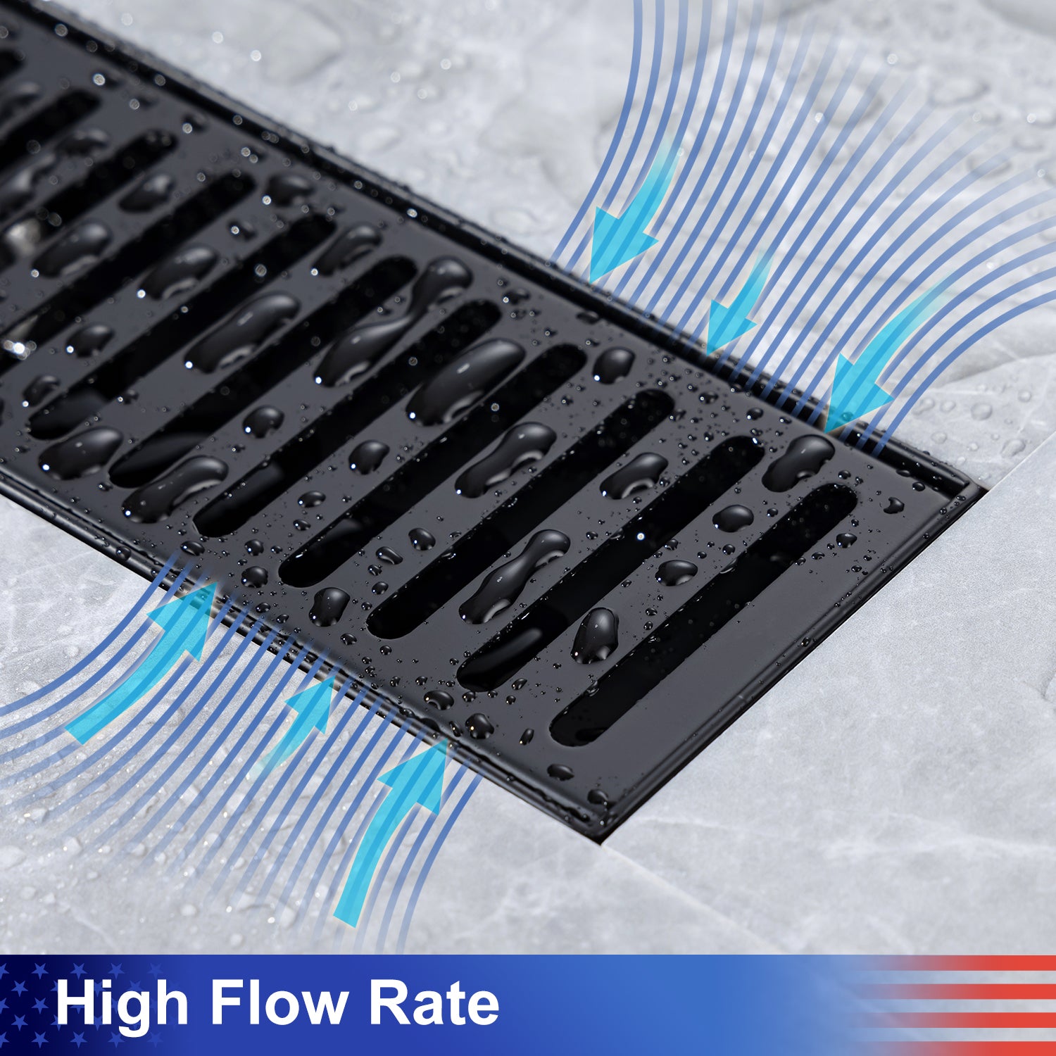 Drain de douche à grille linéaire de 12 po de largeur RX7002-12