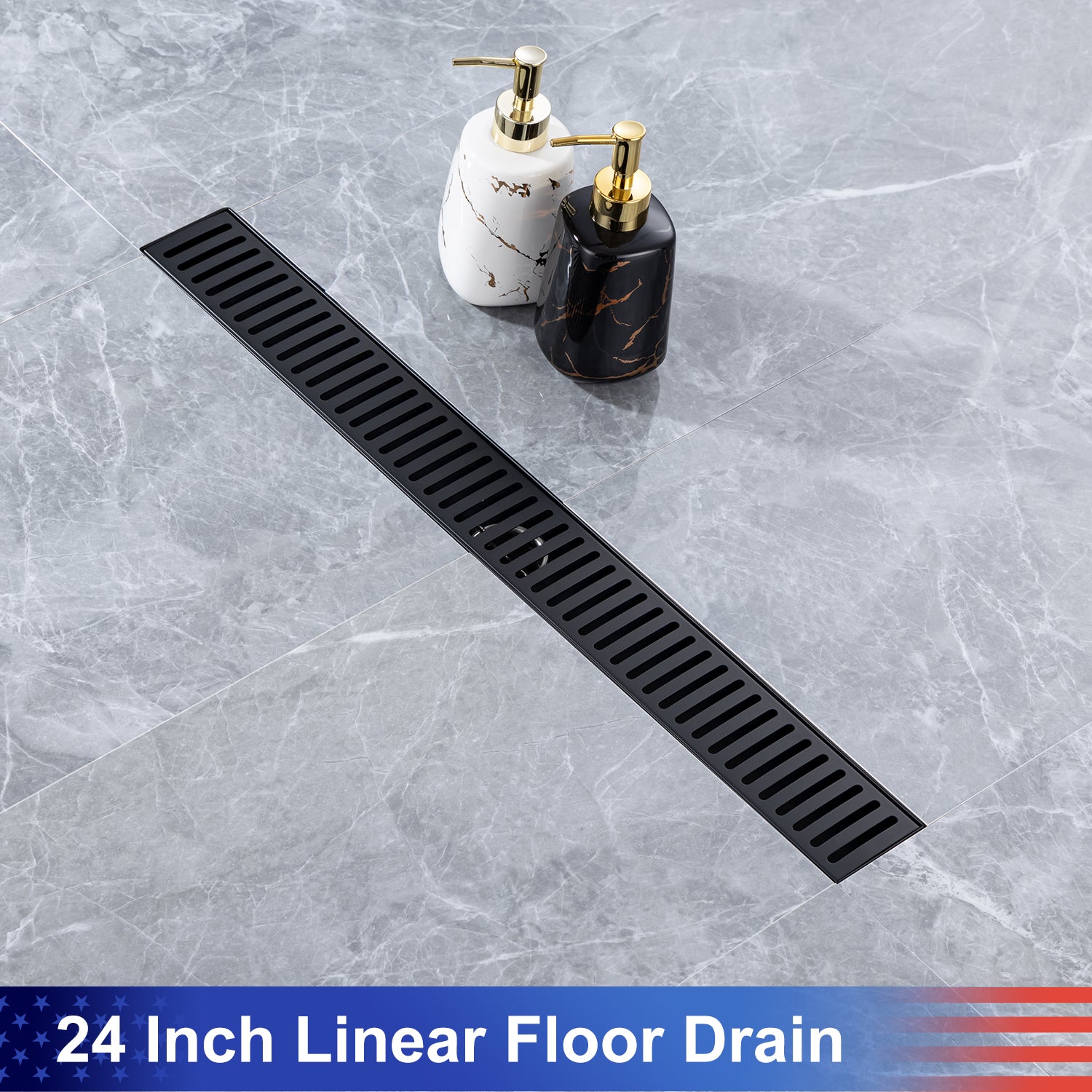 Drain de douche à grille linéaire de 24 po de largeur RX7002-24