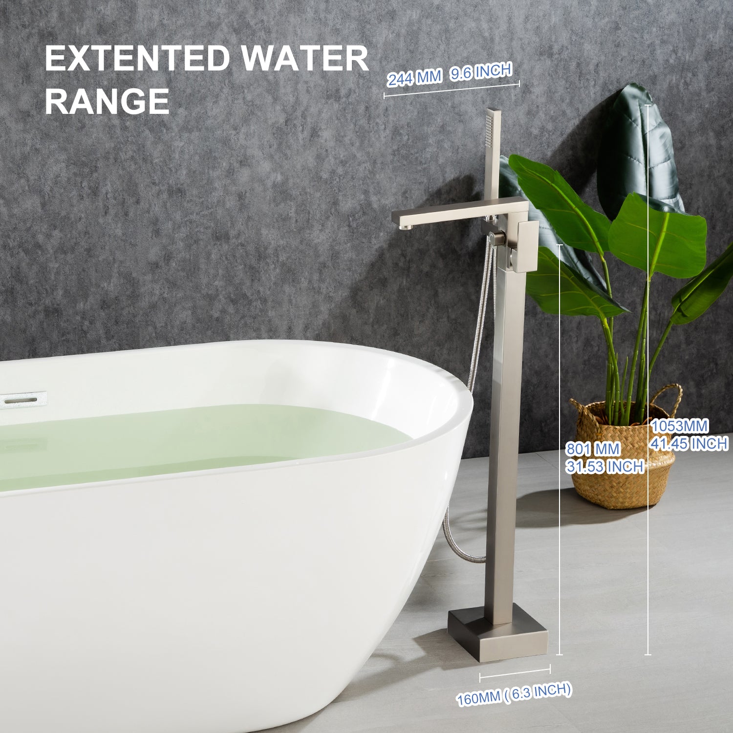 Single Handle Floor Mounted Clawfoot Tub Faucet with Handheld Shower RX8010