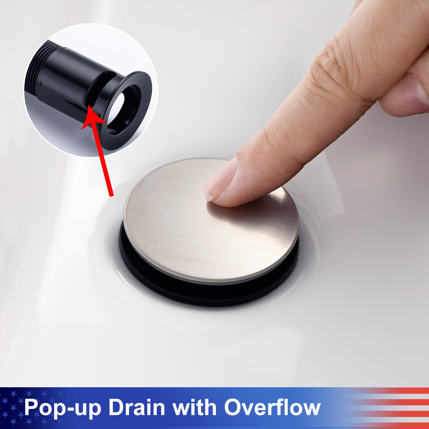 Widespread Bathroom Faucet Pop-Up Drain