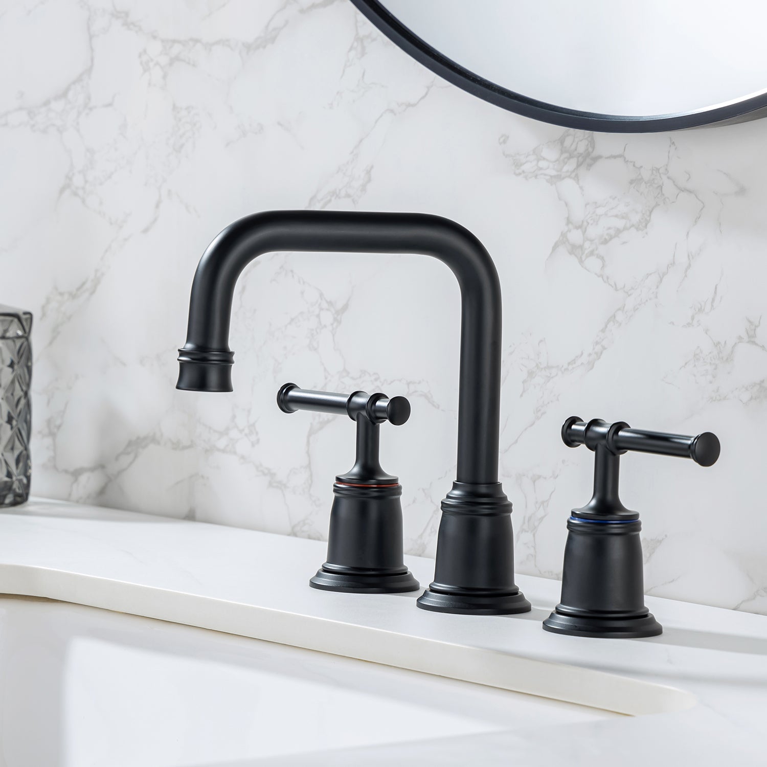 2-Handle Widespread Bathroom Faucet with Drain Assembly (S83008)
