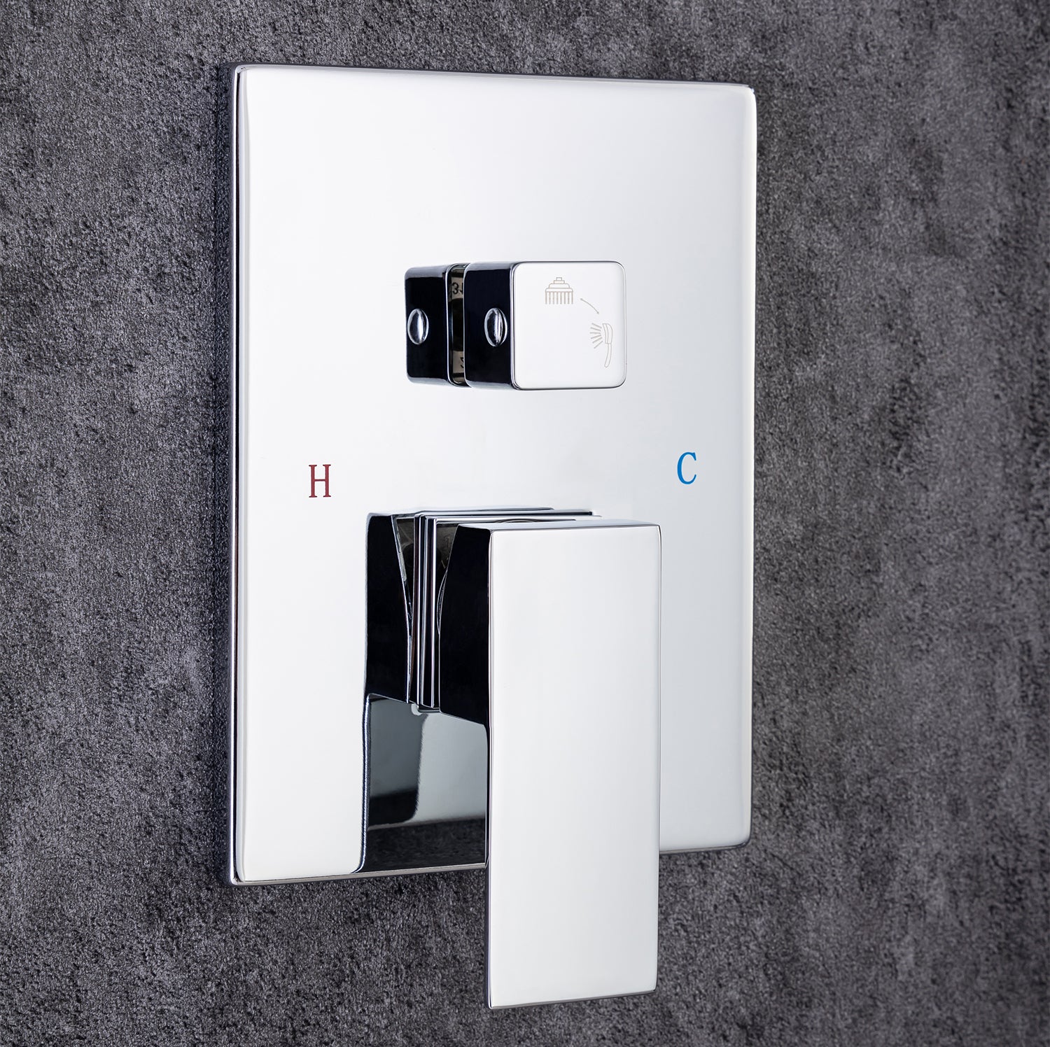 12" Square 2-Way Wall-Mount Shower System with Rough-in Valve (S97202)