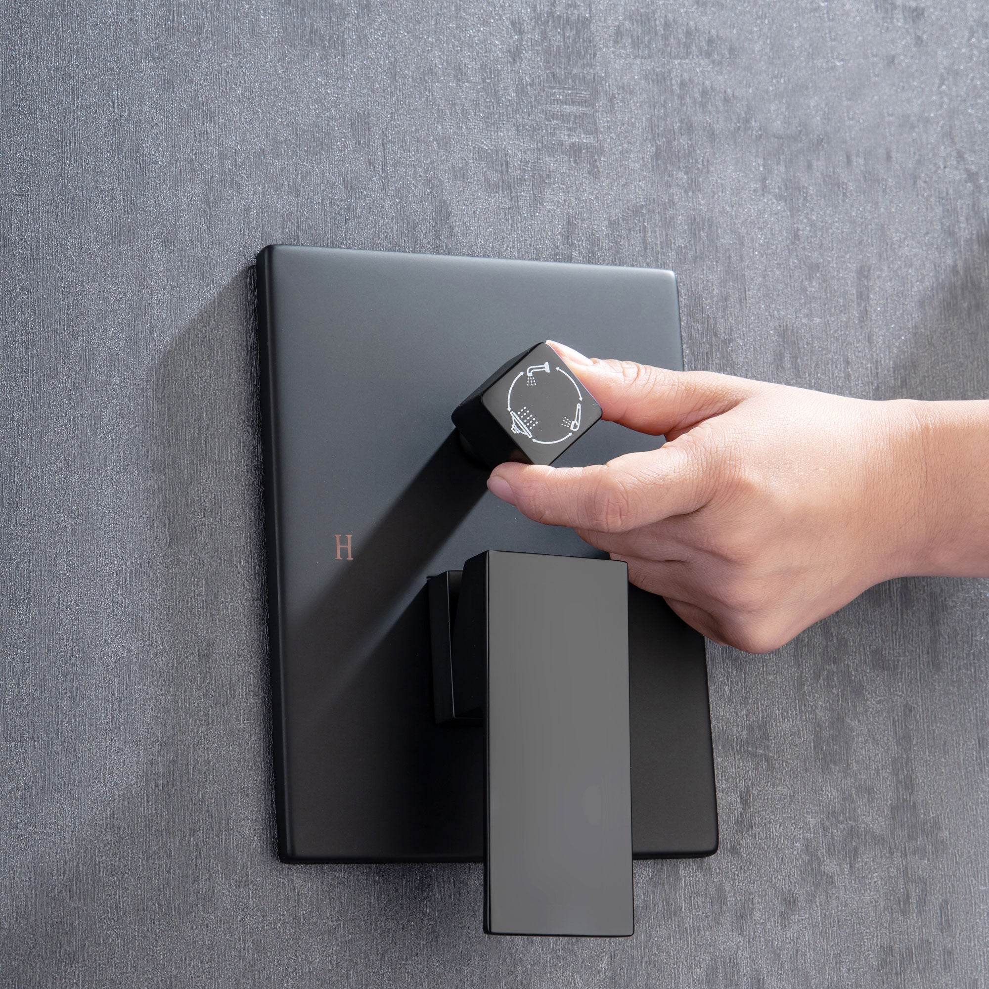 12" Square 3-Way Wall-Mount Shower System with Rough-in Valve
