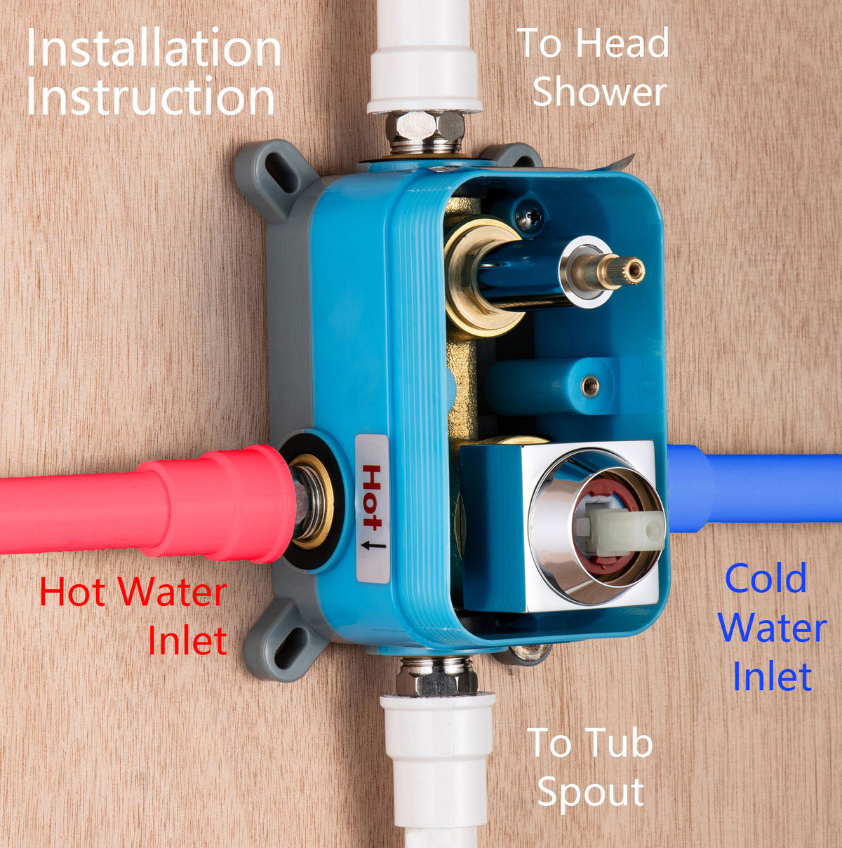 RAINLEX 12 in. Square Wall-Mount Complete Shower System with Rough-In Valve