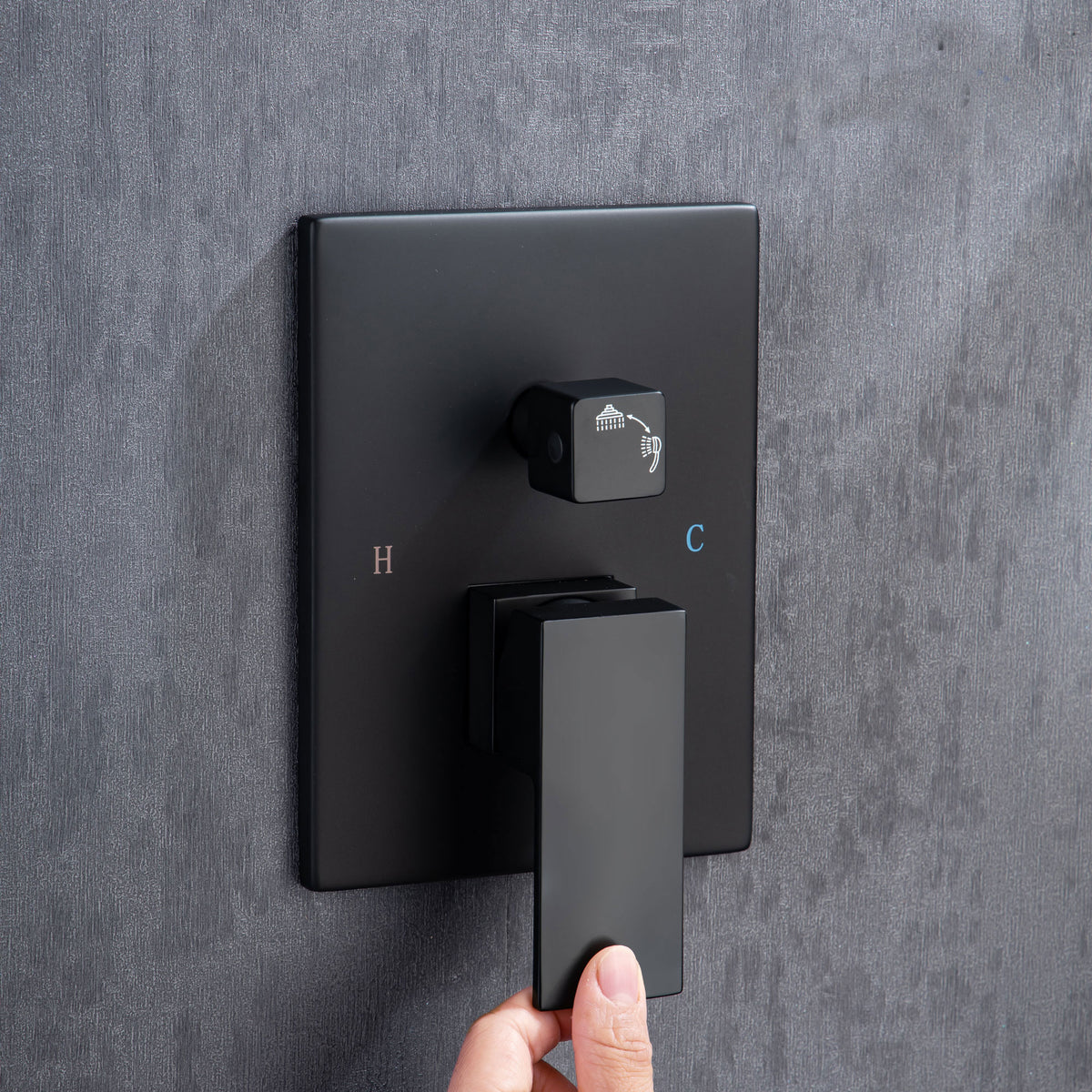 RAINLEX 12 in. Square Wall-Mount Complete Shower System with Rough-In Valve
