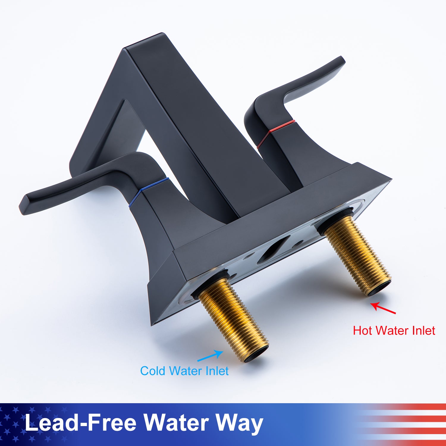 Rainlex 2-Handle Centerset Waterfall Bathroom Faucet with Drain Assembly