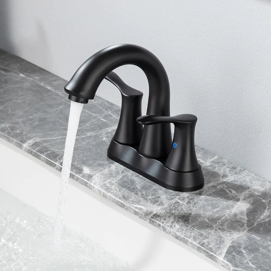 2-Handle Centerset Bathroom Faucet with Drain Assembly, Chrome