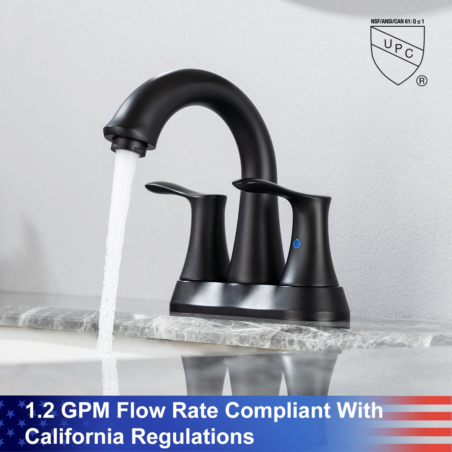 2-Handle Centerset Bathroom Faucet with Drain Assembly