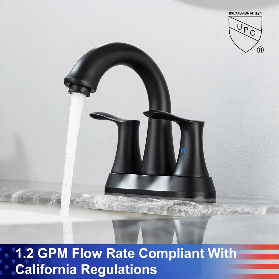 2-Handle Centerset Bathroom Faucet with Drain Assembly, Chrome