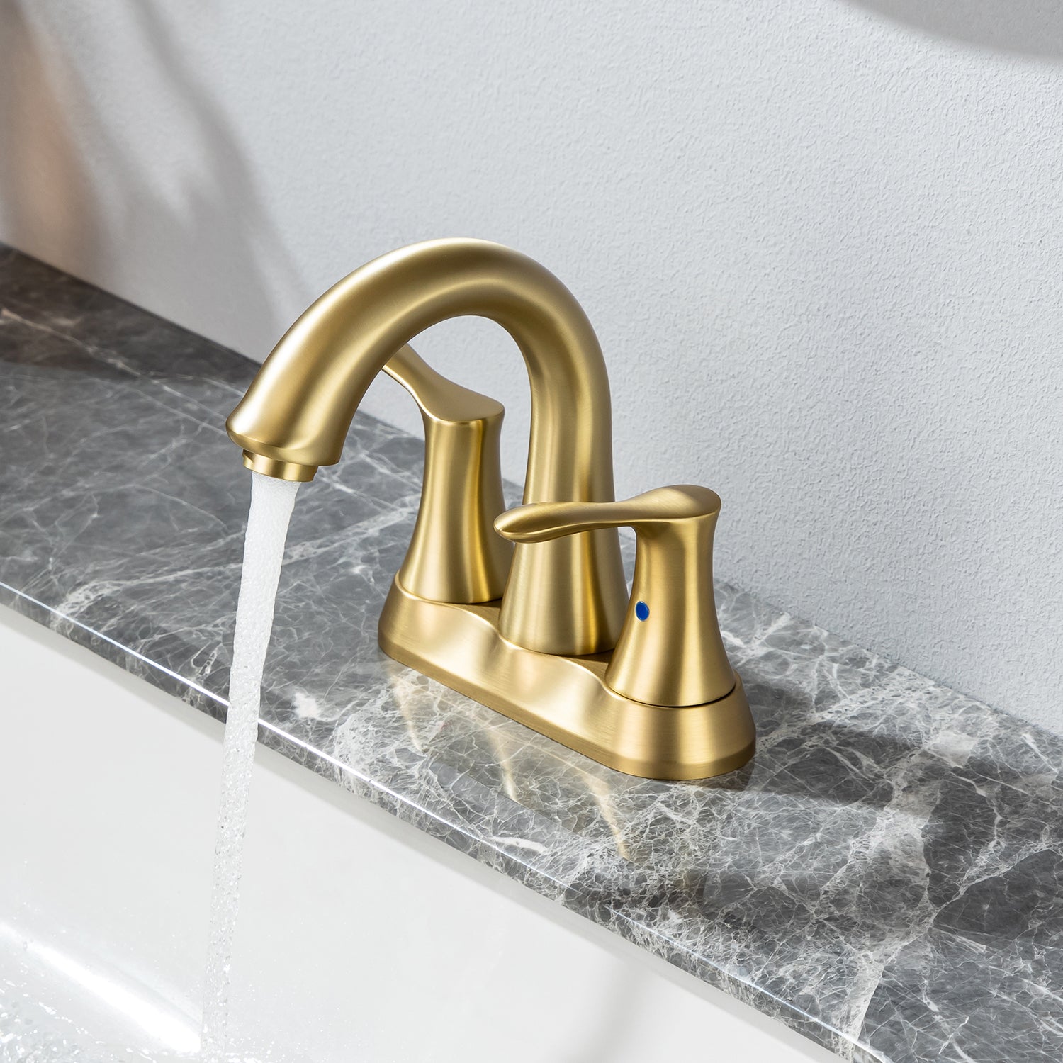 2-Handle Centerset Bathroom Faucet with Drain Assembly