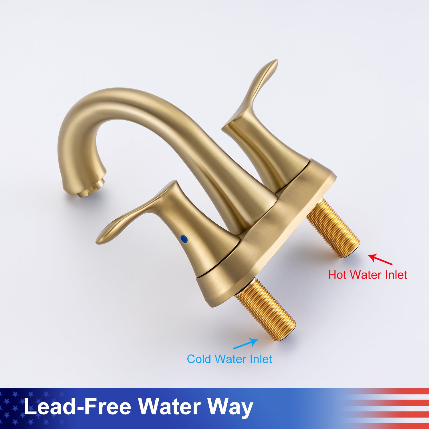 2-Handle Centerset Bathroom Faucet with Drain Assembly