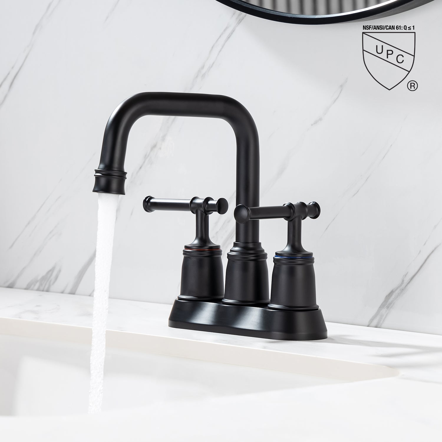 2-Handle Centerset Bathroom Faucet with Drain Assembly (S3008)
